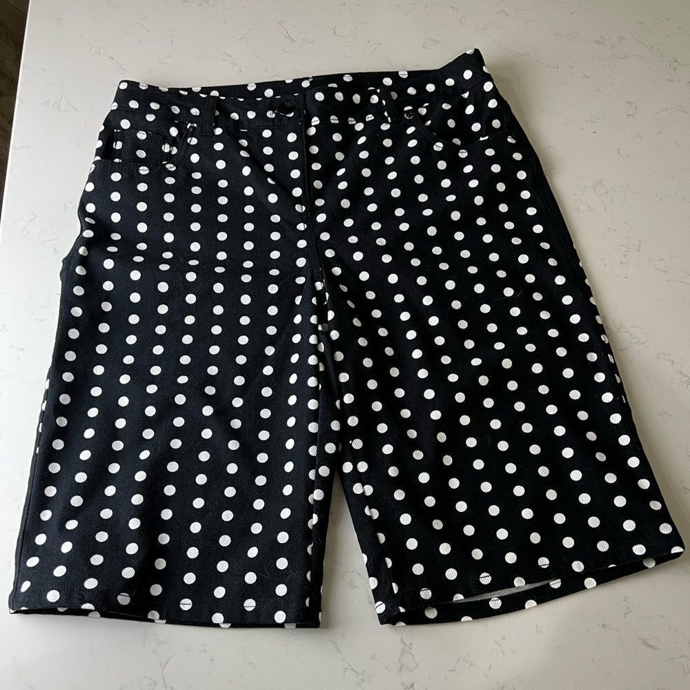 ❤️Attyre NY Pokadot Black & White Bermuda Shorts Size 4